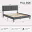 Structure de lit double Kempst, cadre de lit plateforme double rembourré avec tête de lit capitonnée à hauteur réglable, sommier robuste avec lattes de bois, aucun sommier requis, rangement sous le lit-62437376-63251646