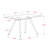 Home Office Desk, 47 Inch Rectangular Tempered Glass Top, White Metal