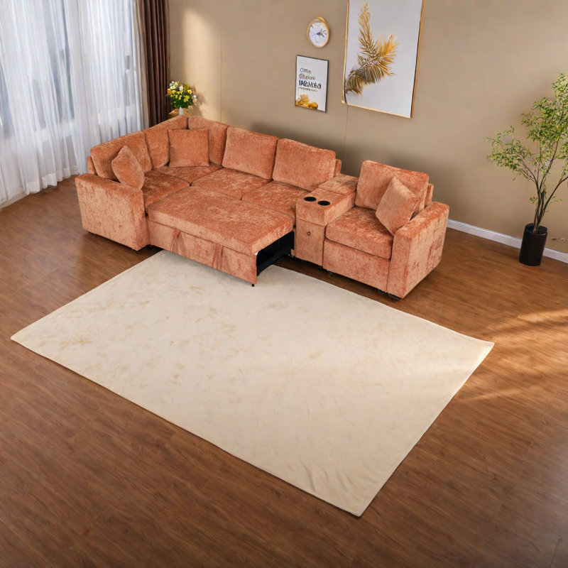 Versatile Modular Sectionals With Storage, Chenille Wrap, Modern Living