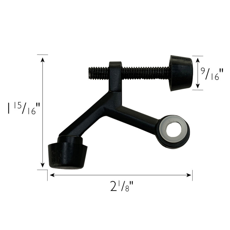 2-1/10 in. x 1-3/4 in. Standard Hinge Pin Door Stop Value Pack, Matte Black