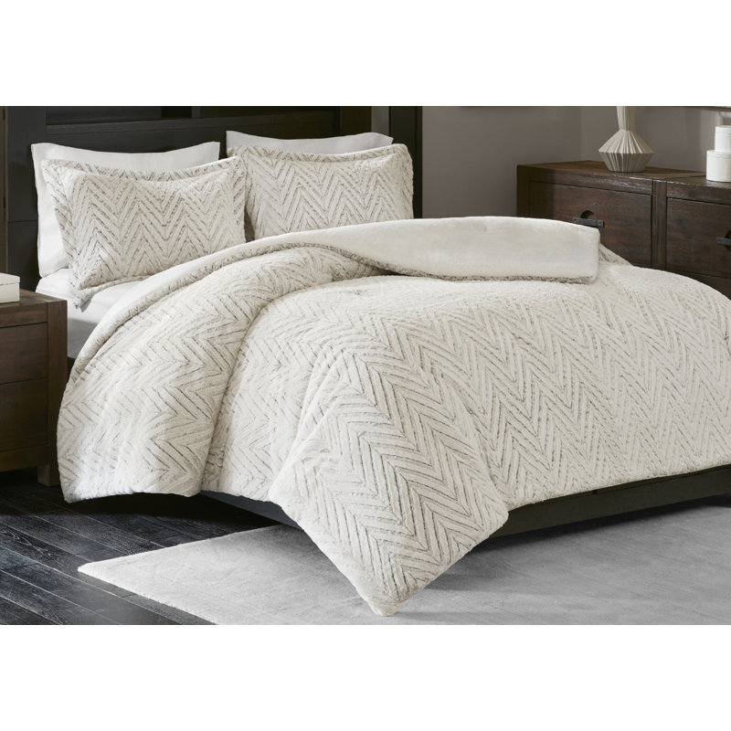 Ivory Full Reversible Down Alternative Comforter Set