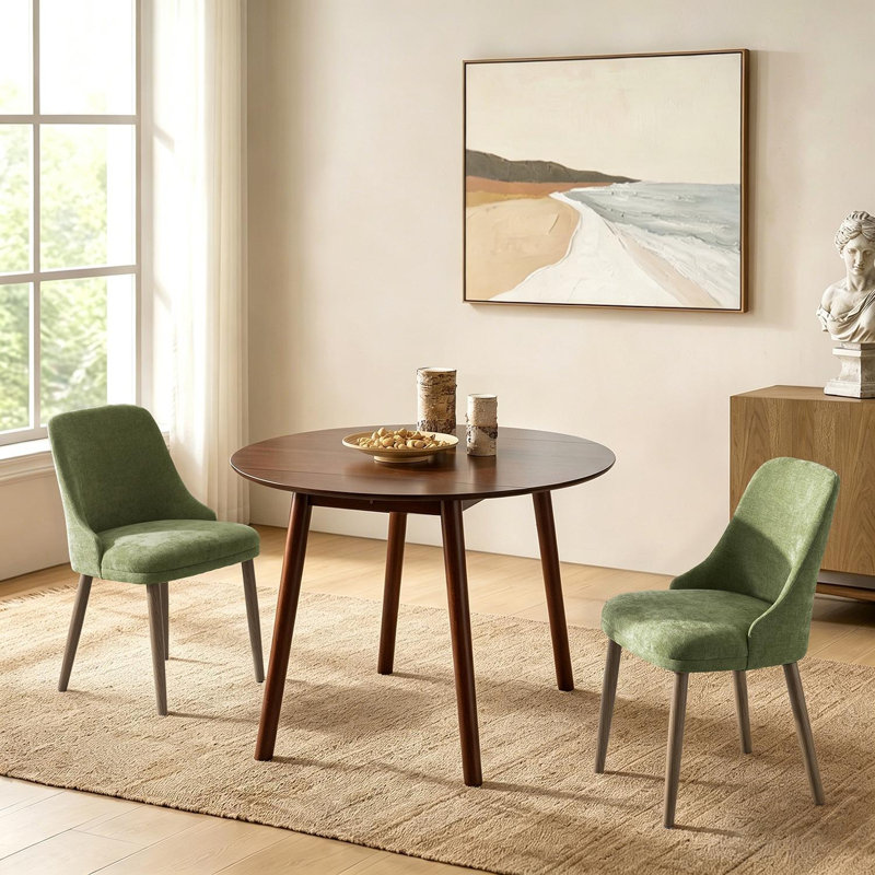 Chaise d'appoint rembourrée avec pieds en bois massif Kanalu, Moss