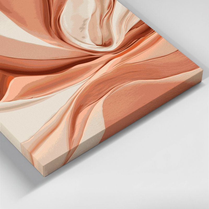 «Lyrical Abstraction 74», art mural sur toile beige, H 8 po x l 8 po