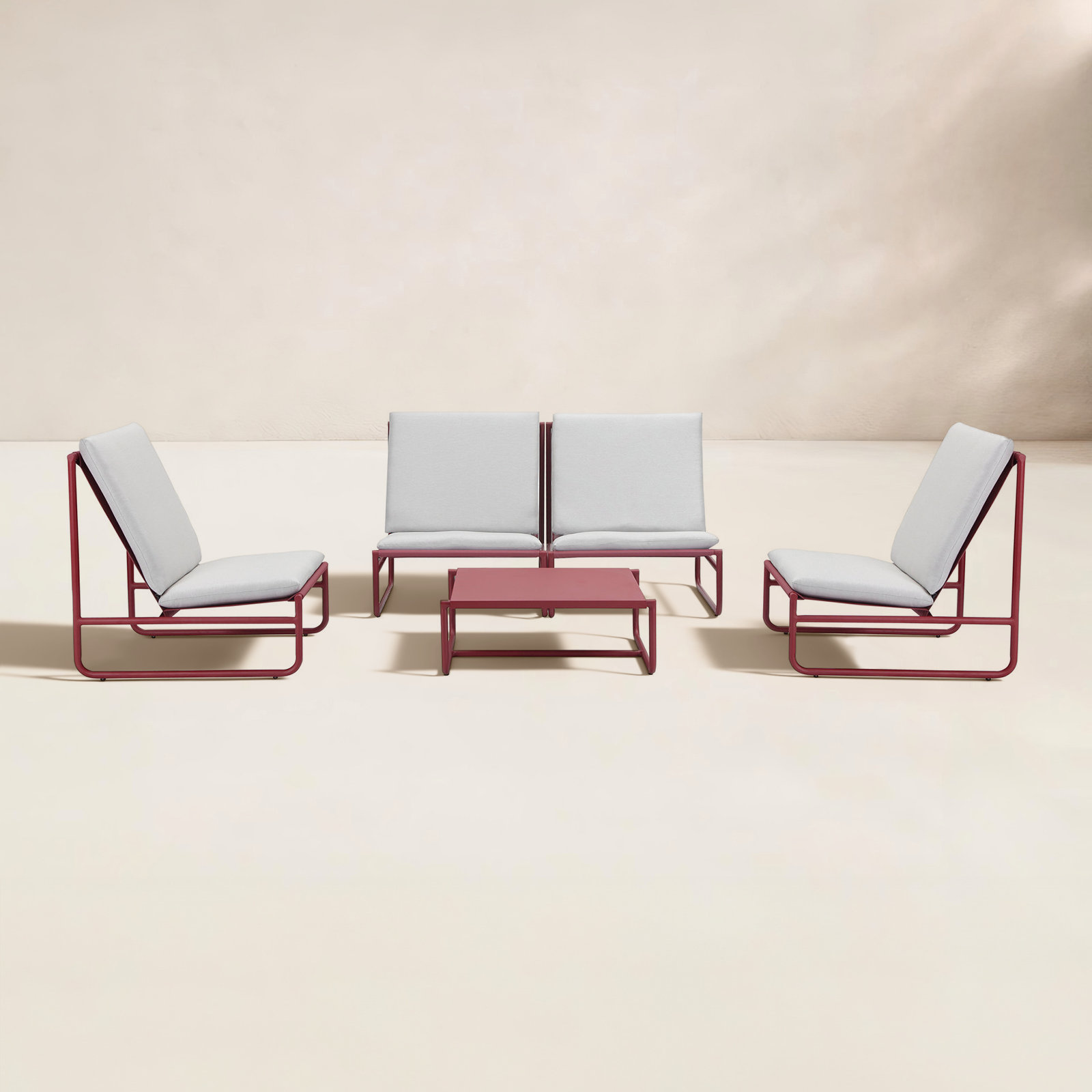 Sean 5 Piece Sofa Set, Red