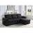 95" Woven Fabric Reversible Sleeper Sectional Sofa With Storage Chaise Cup Holder Charging Ports And Pockets-1349851338