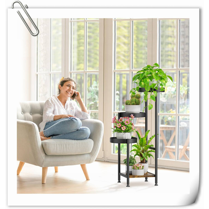 Hermilo Solid Wood Plant Stand 4 Tier