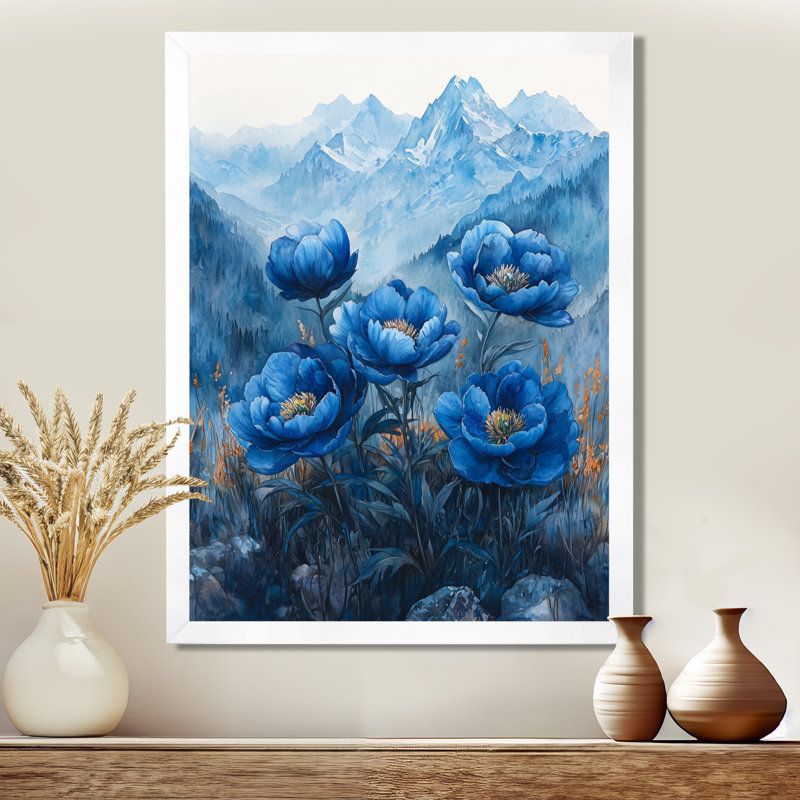 Bardon - Floral Canvas Art Print, H 44 po x l 34 po, Reproduction encadrée d'une seule photo, Blanc