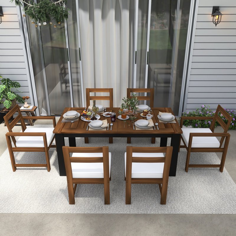 Ensemble repas d'extérieur 7 pièces, Moka