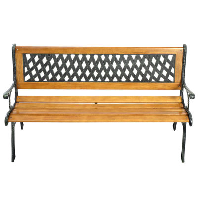 Hartzog Patio Park Path Aluminum Garden Bench by Fleur De Lis Living