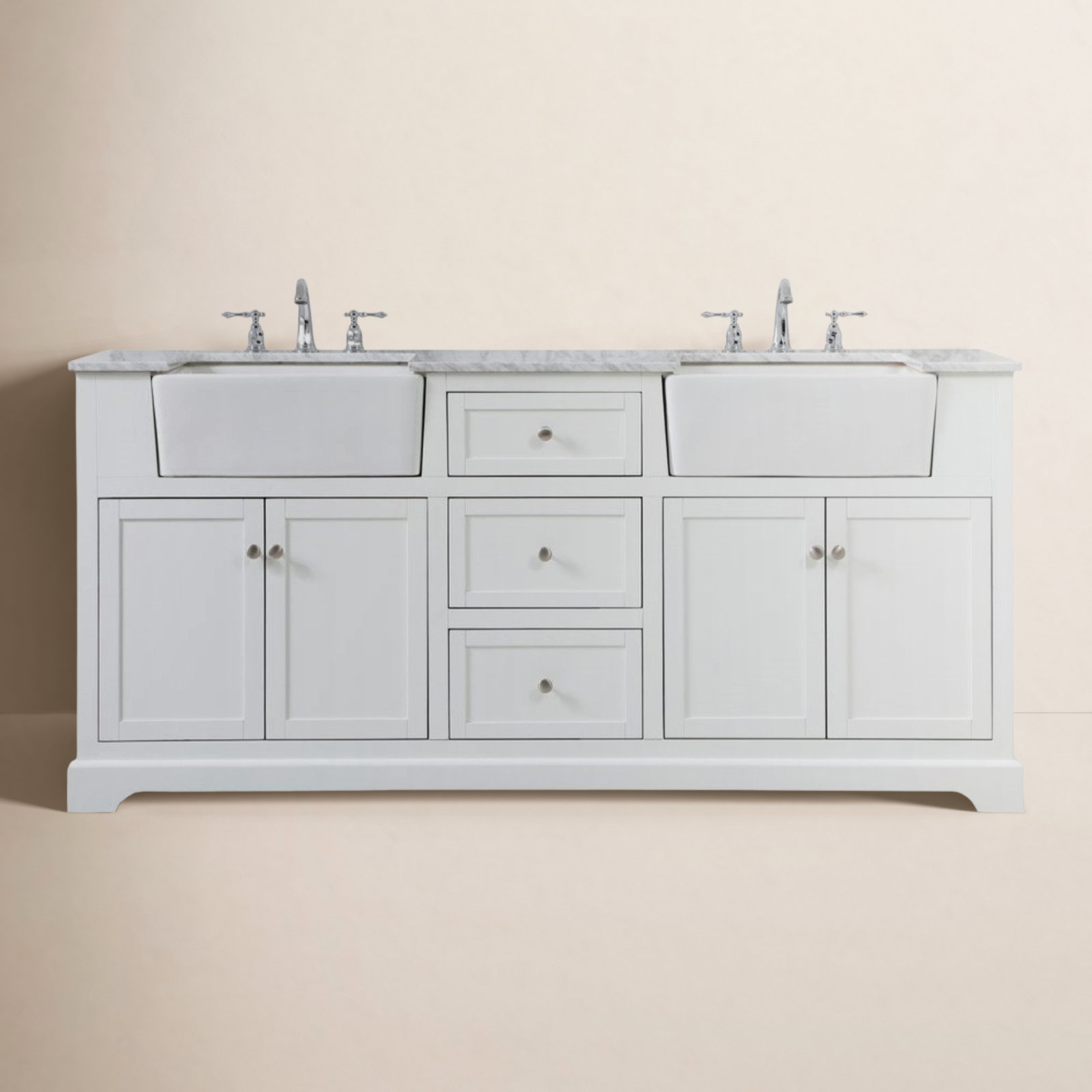 Pardue 72'' Double Bathroom Vanity, White