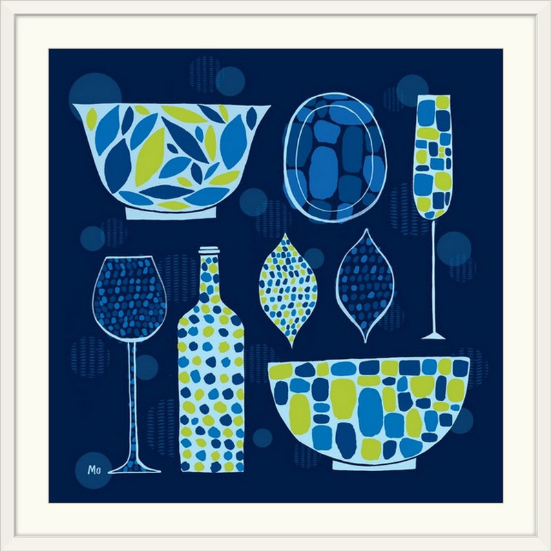 Spotted Kitchen " Spotted Kitchen IV " Graphic Art Print, 38" H x 38" W x 1" D, White Framed