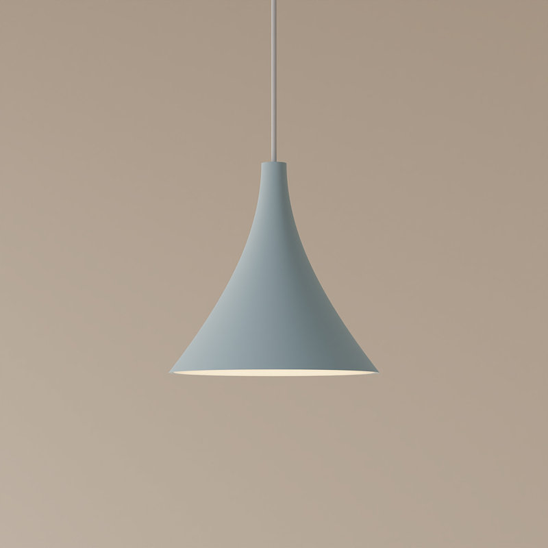Gota Pendant Light, White, 14" H x 9.84" W x 9.84" D, Olive