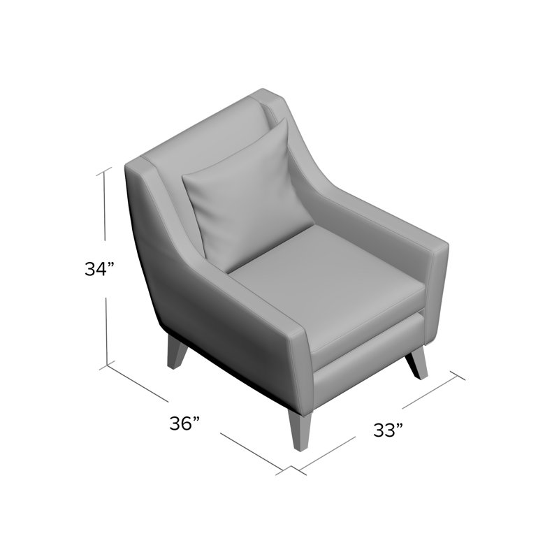 Fauteuil l 33 po Gros, Chenille en chrome Heavenly