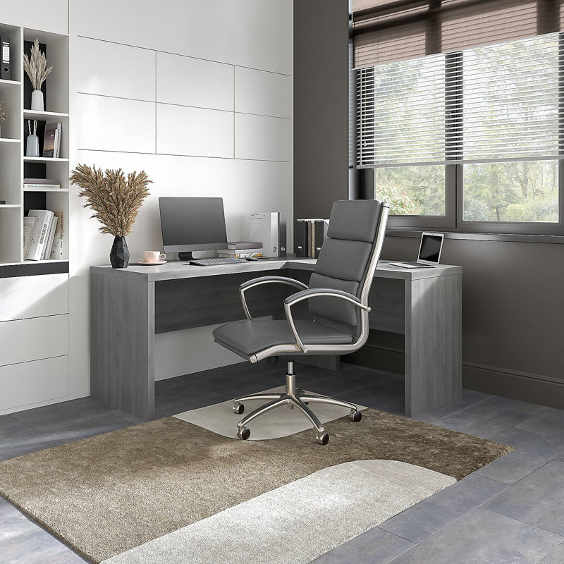 Bureau en forme de L Echo, Gris moderne