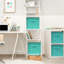 11-Inch Turquoise, 6-Pack Fabric Cubes Organizer For Closet Or Shelve