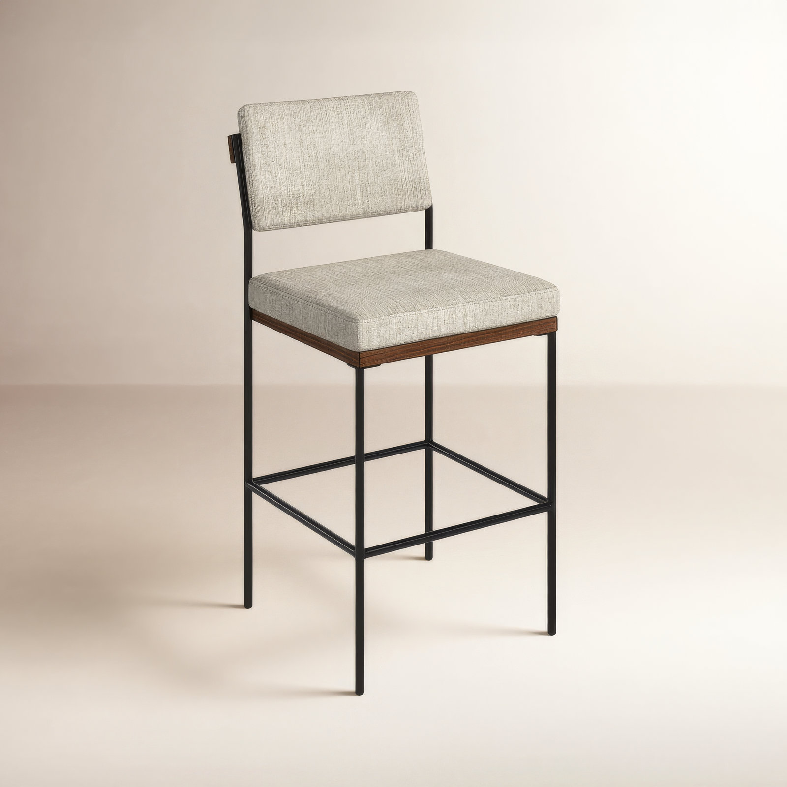 Popovich Bar Stool, Bar Stool (30.3" Seat Height), Savile Flannel/Polyester Blend