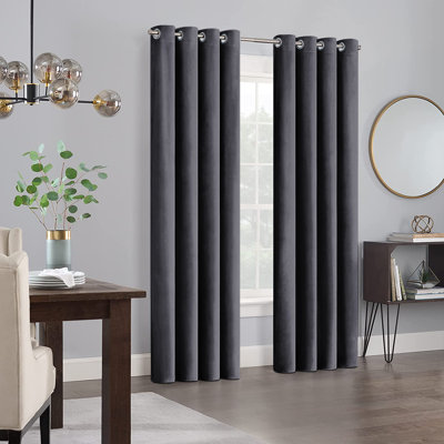 Panola Crushed Velvet Eyelet Sheer Curtains