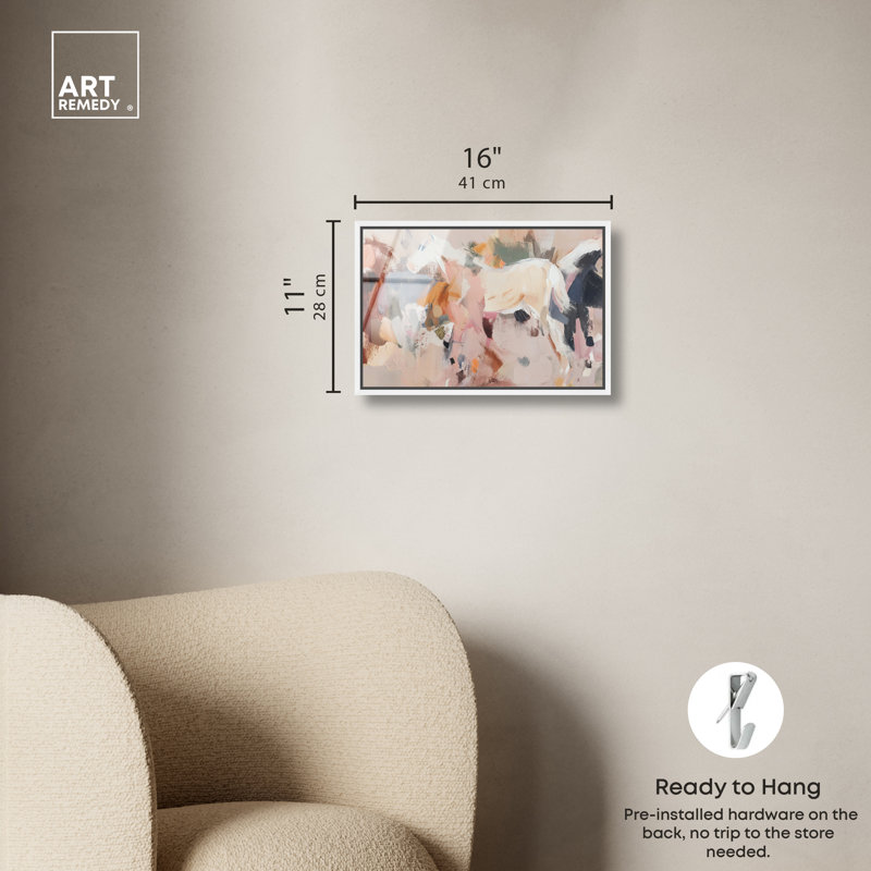 «Warm Neutralité II», impression murale encadrée à cheval par Art Remedy, cadre blanc, 15 x 10, H 11 po x l 16 po