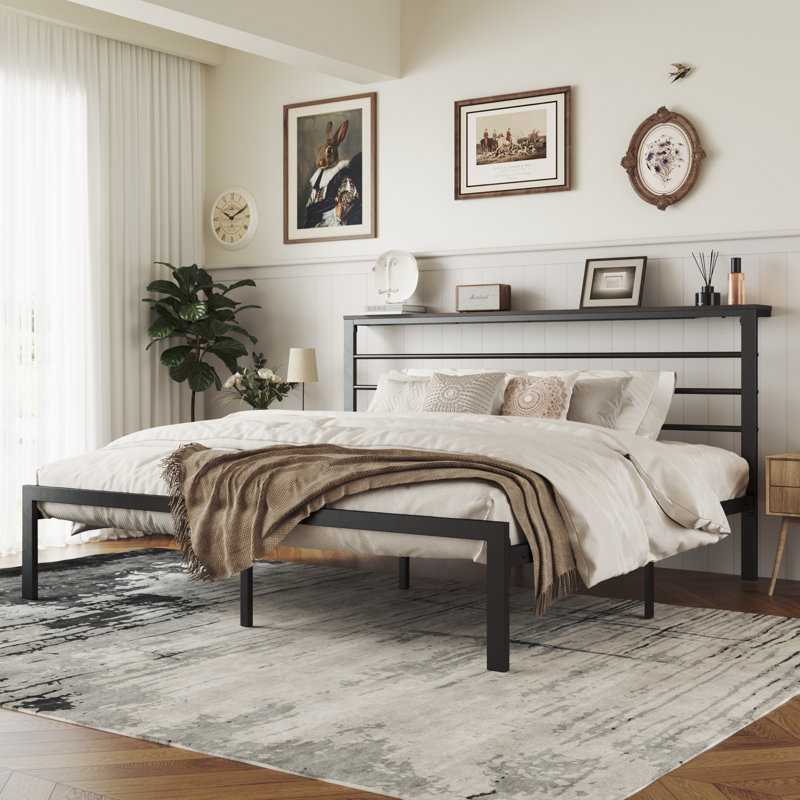 Daquona Bed Frame Storage Bed, Black, King