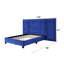 Lit Queen moderne recouvert de velours bleu