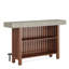 Table de bar en noyer avec comptoir en pierre et base en bois manufacturé