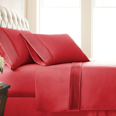 Ensemble de draps et de taies d'oreiller en microfibre de 6 pièces Vilano Springs à poches très profondes avec ourlet plissé, facile d'entretien et résistant aux poils d'animaux
