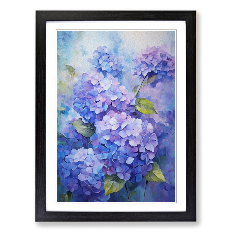 Hydrangea Impressionism No.2 - Framed Print, Black Framed, 64cm H x 46cm W x 2cm D