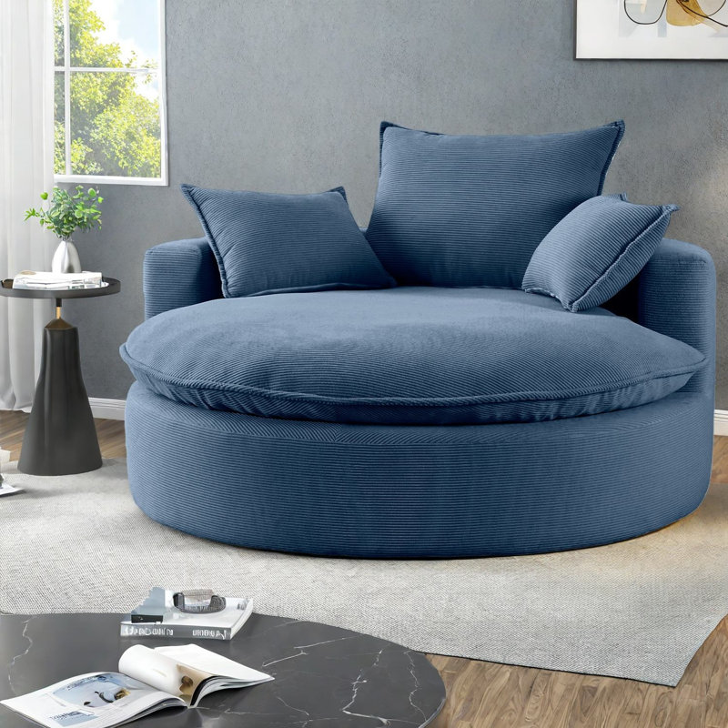 Chaises d'appoint confortables et pivotantes en velours côtelé, style moderne pour le salon
