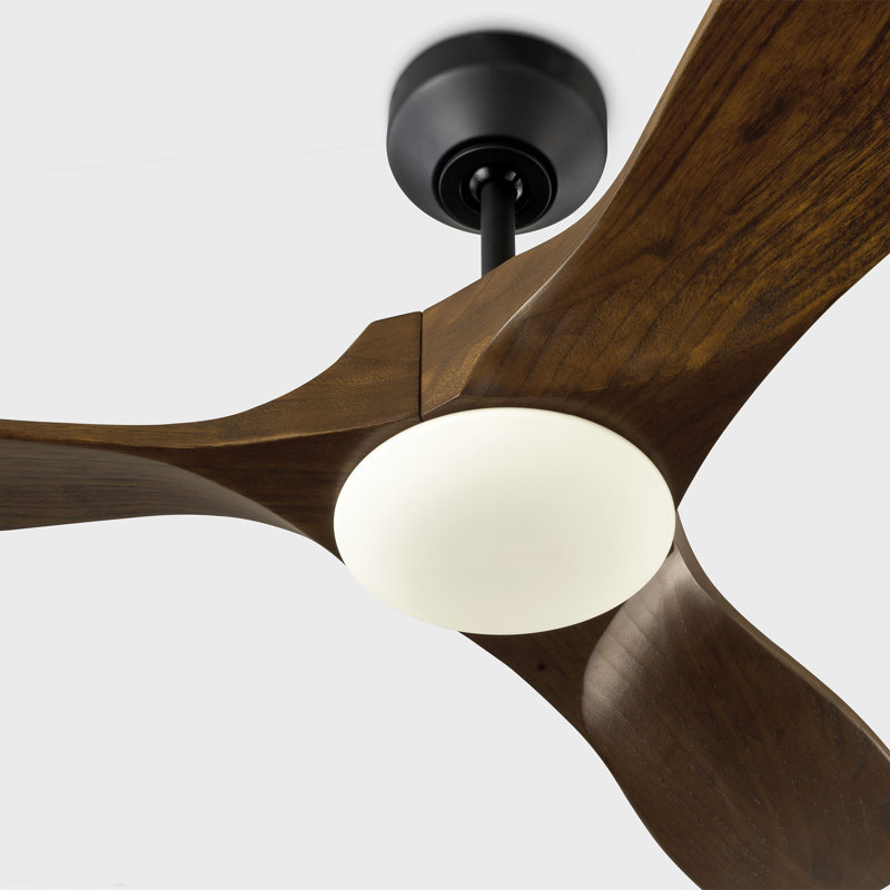  Maverick Smart 44 LED Indoor Ceiling Fan with Threaded Downrod, Dark Walnut blades and Handheld Remote, Dark Walnut