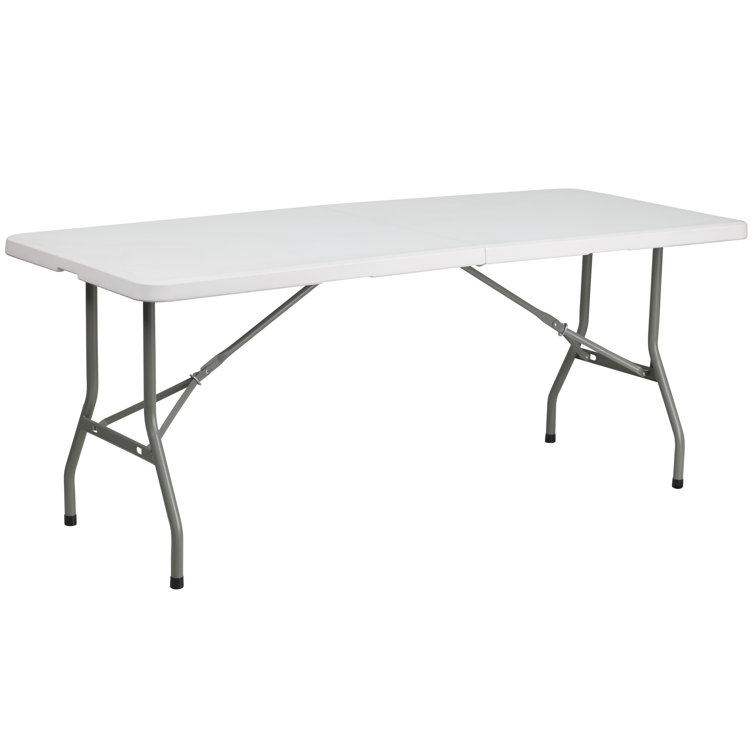 8-Foot Bi-Fold Plastic Banquet and Event Folding Table with Carrying Handle
