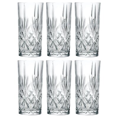 Highball - Glass - Set Of 6 - Hiball Glasses - Crystal Glass - Beautifully Designed - Drinking Tumblers - For Water , Juice , Wine , Beer And Cocktail -  Everly Quinn, 6055F74AC2774943AC6F3A0ACDE3DDA6