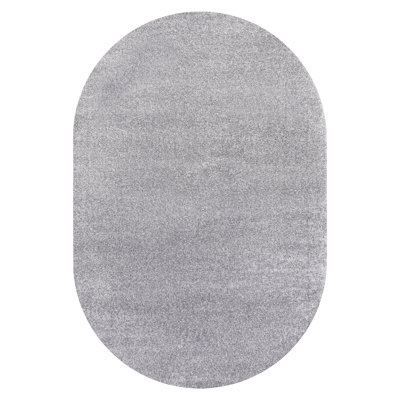Asal Haze Solid Low-Pile Gray Rug