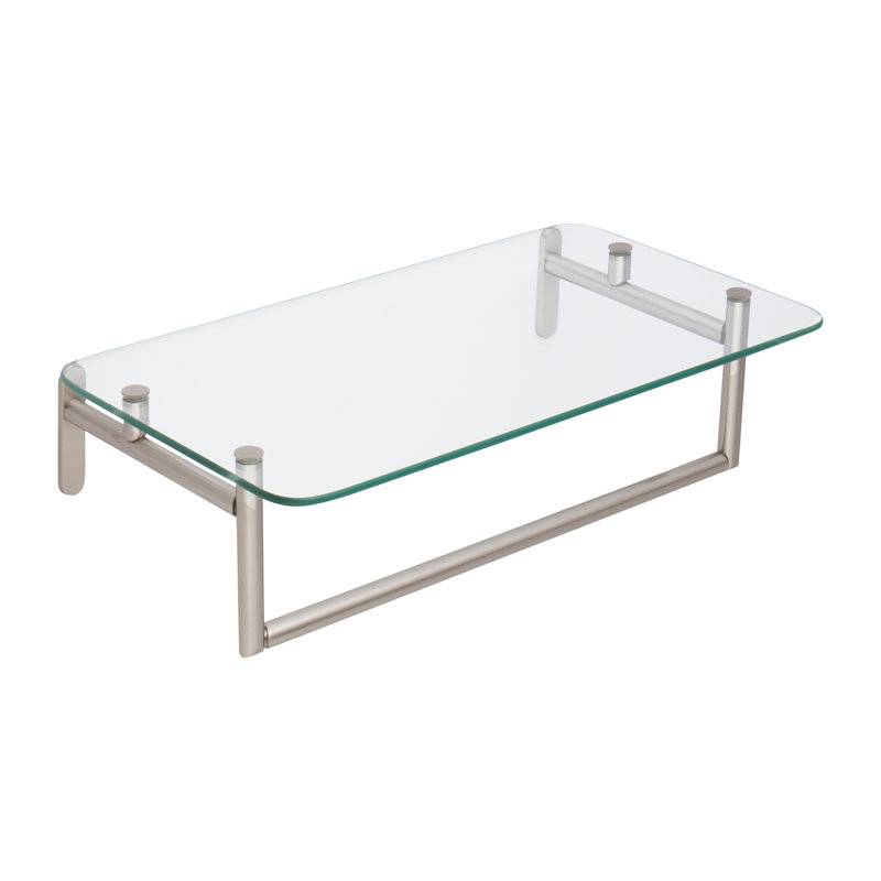 Sine 24" Hotel Shelf with Towel Bar, Satin Nickel