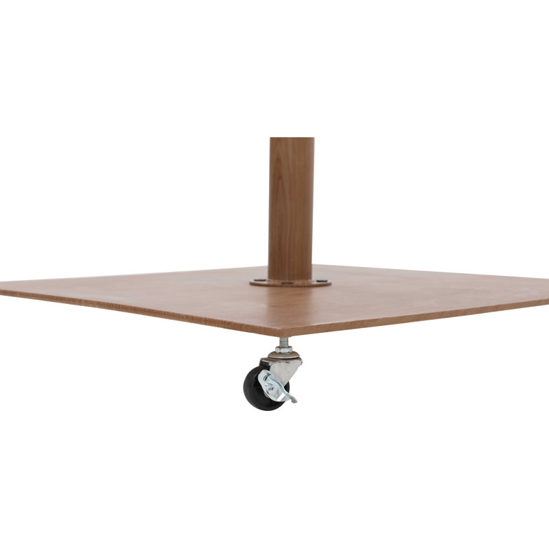 Parasol de patio en tissu / aluminium avec base Chavelle, Noir, Brun
