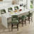 Faux Leather Upholstered Counter Height Bar Stool With Solid Wood Legs Set Of 4-850962805-850962804