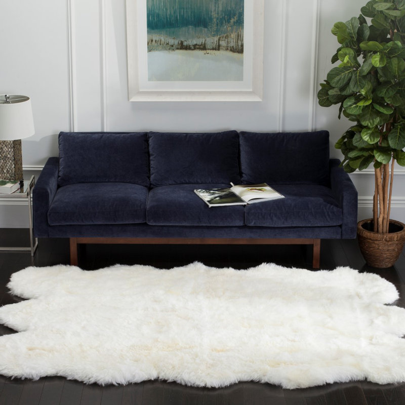 Keira Sheepskin Hand Woven Area Rug, Rectangle 165 x 231 cm