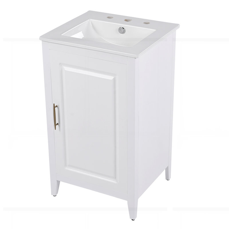 Meuble-lavabo 20,3 po avec lavabo, Blanc