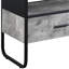 Meuble télé gris et noir béton avec tiroir 1/2 extension et structure en métal pour table de télévision compacte