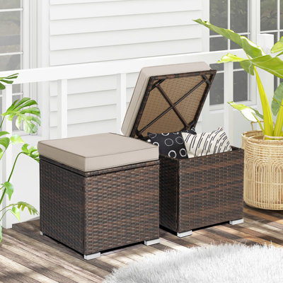 Brynjar Outdoor Ottoman with Cushion