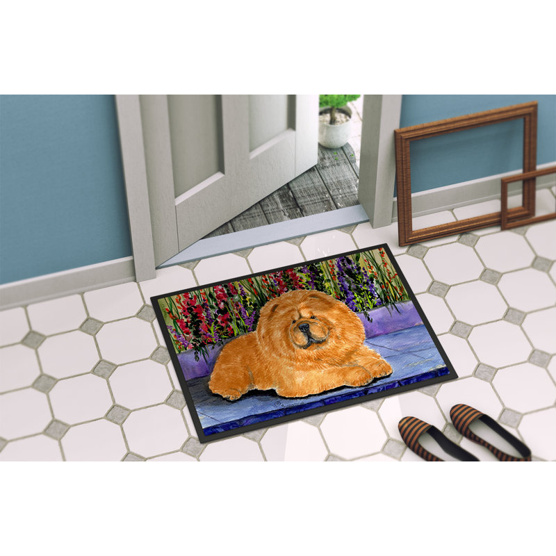 Tapis de porte d’intérieur anti-dérapant chow chow, Rectangle 1 pi 6 po x 2 pi 3 po