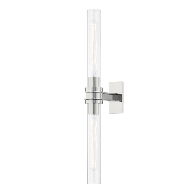 Oakfield 2 Light Wall Sconce, Polished Nickel