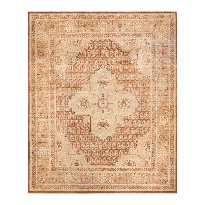 Tapis unique en laine noué à la main 8 pi 2 po x 9 pi 10 po nouvel âge Hayner