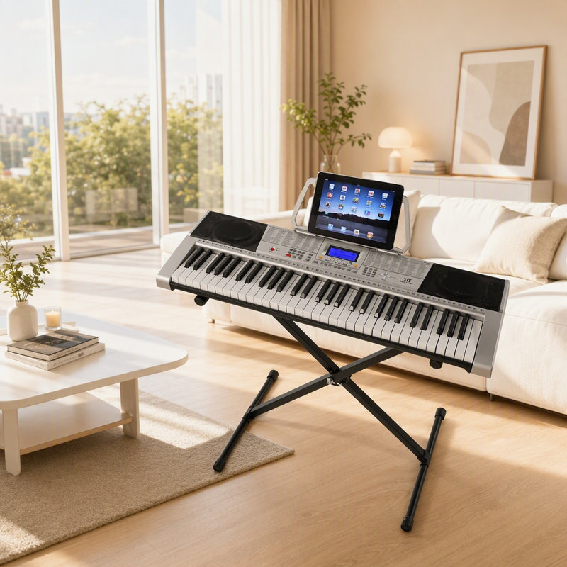 61 Key Portable Electric Play Music Instrument With Metal Stand