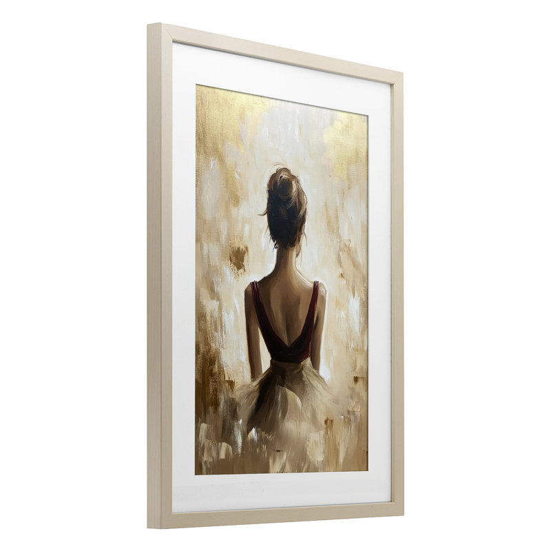 Ballerine, portrait abstrait, reproduction encadrée sous verre, design par Petal Prints Design, H 20 po x l 14 po
