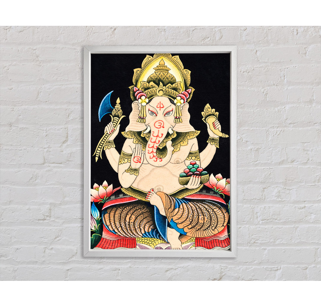 Hindu Gott Ganesha 2 - Einzelner Bilderrahmen Kunstdrucke auf Leinwand