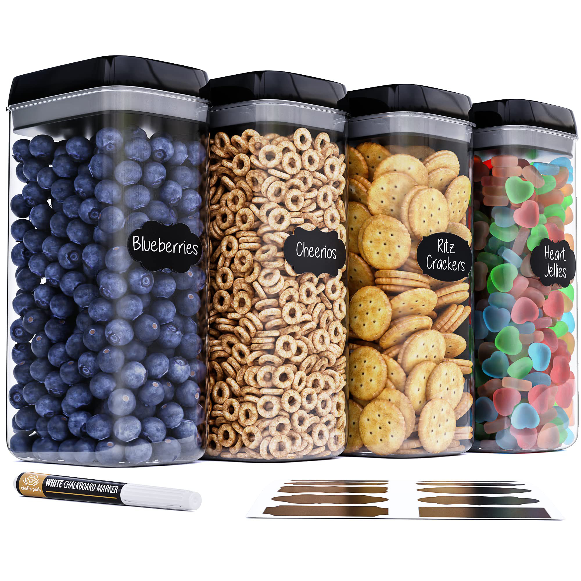 Chef's Path Cereal Containers Storage Set, Airtight Food Storage