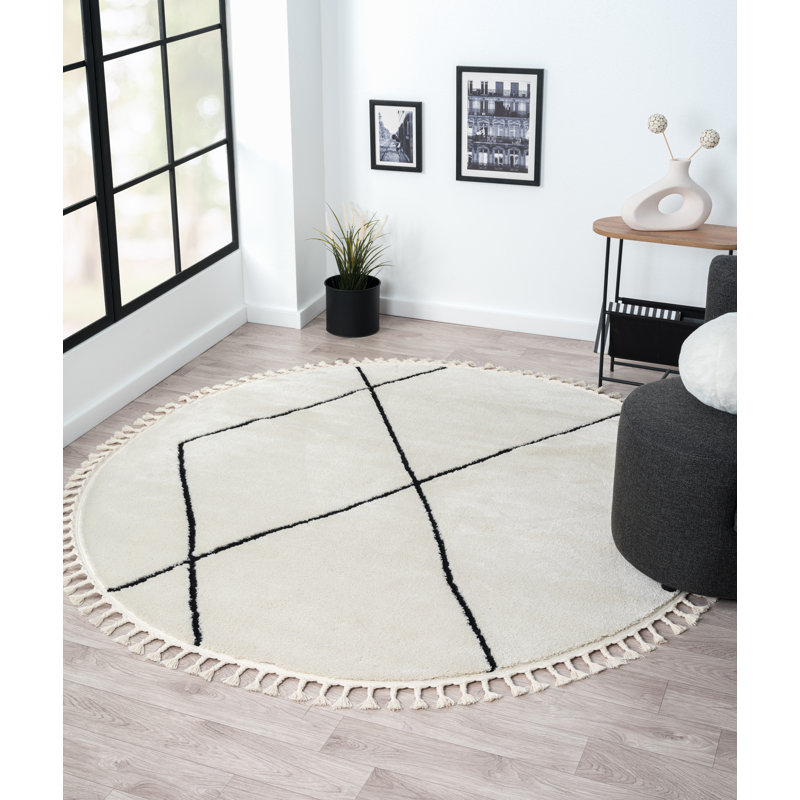 Oasis Tapis white Rug, Round 190cm