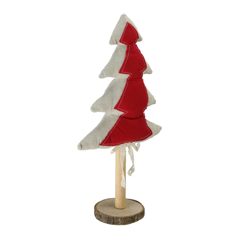 Décoration de table arbre de Noël 14 po rouge et brun