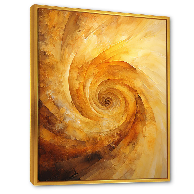 Harmonie harmonique - Spirales abstraites, impression d'art mural_106092, Toile avec cadre flottant or