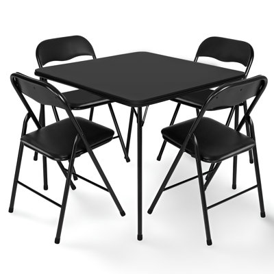  5 Piece Folding Vinyl Tables and Chairs for Home Use and Indoor Spaces